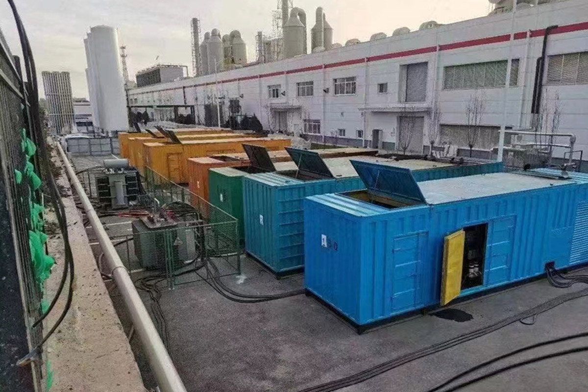 新华镇发电机租赁施工现场